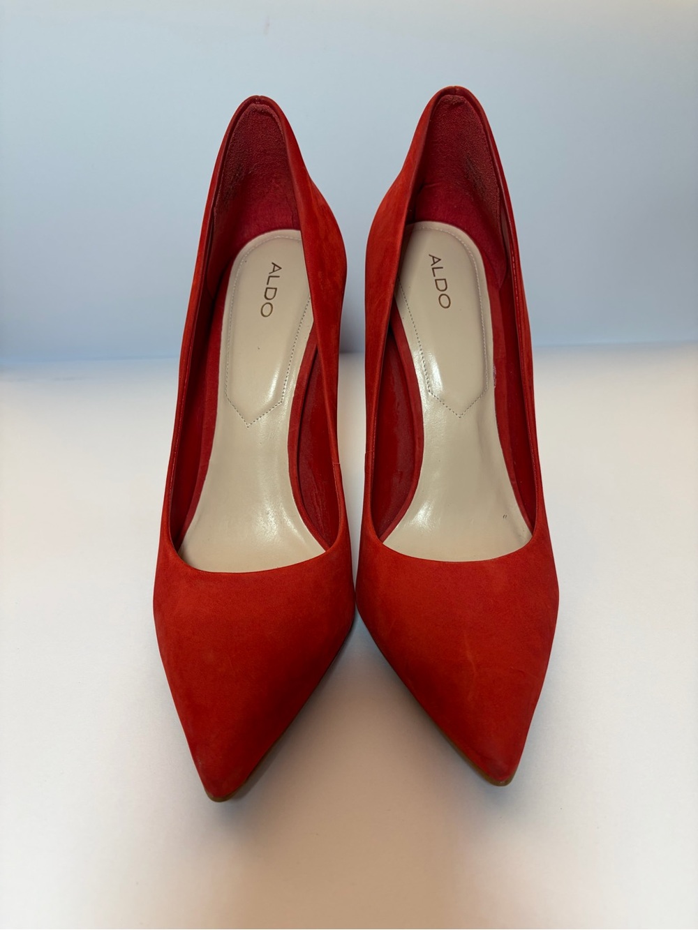 Aldo Red Suede Pointed-Toe Stiletto Pumps